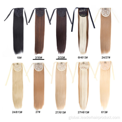 China Pure Color Silk Straight Clip-In Ponytail Hair Extension Supplier